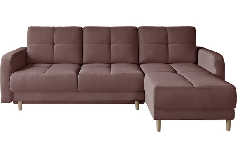 Bäddsoffa m. Divan Hatwall med Förvaring 3-sits - Rosa - Bäddsoffa divan