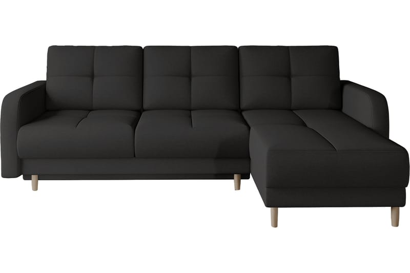 Bäddsoffa m. Divan Hatwall med Förvaring 3-sits - Svart - Bäddsoffa divan