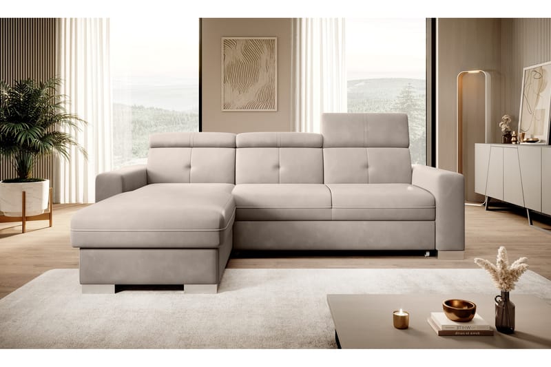 Bäddsoffa m. Divan Hazara med Förvaring 3-sits - Beige - Möbler - Soffa - Bäddsoffa - Bäddsoffa divan