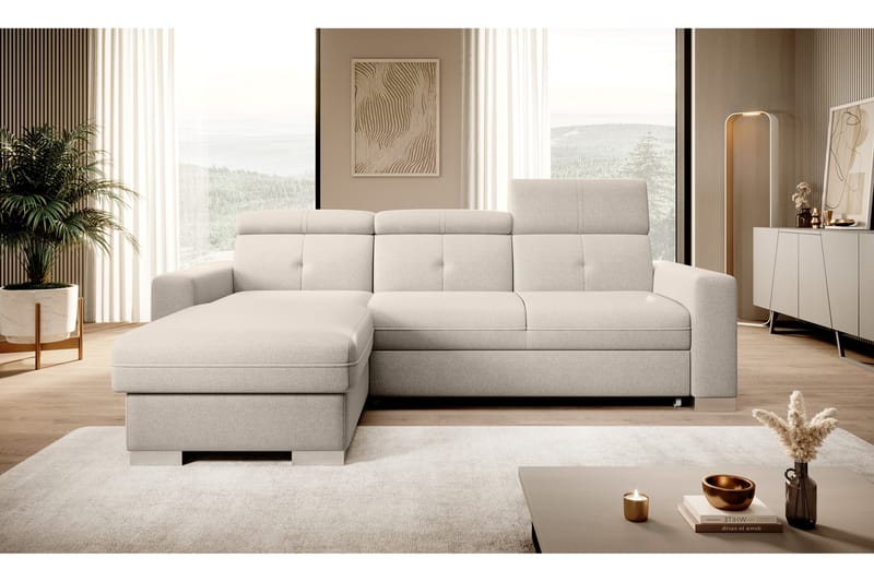 Bäddsoffa m. Divan Hazara med Förvaring 3-sits - Beige - Möbler - Soffa - Bäddsoffa - Bäddsoffa divan