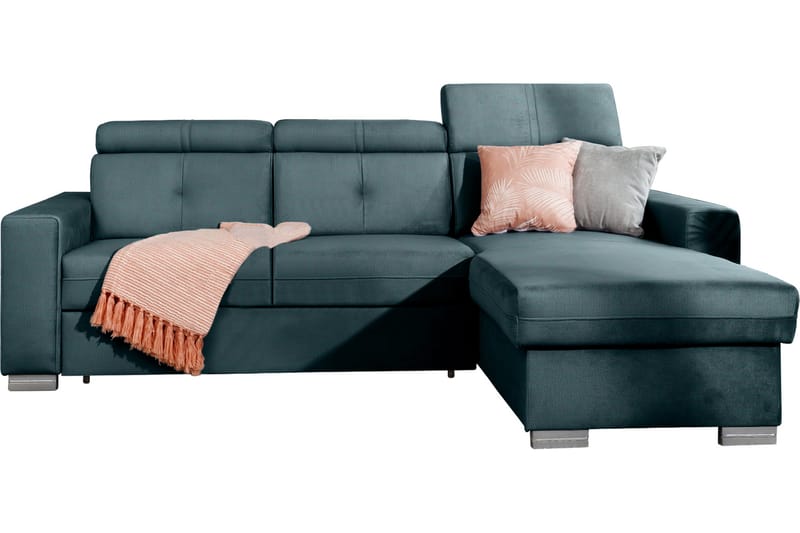 Bäddsoffa m. Divan Hazara med Förvaring 3-sits - Blå - Möbler - Soffa - Bäddsoffa - Bäddsoffa divan