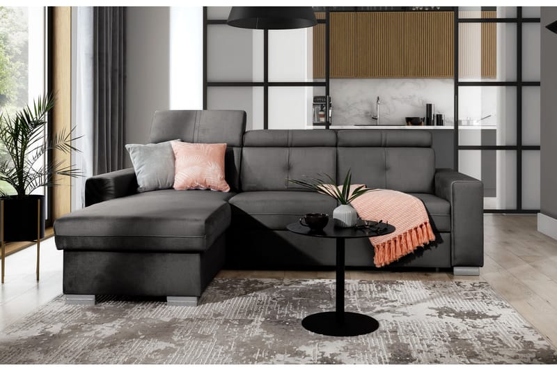 Bäddsoffa m. Divan Hazara med Förvaring 3-sits - Grå - Möbler - Soffa - Bäddsoffa - Bäddsoffa divan