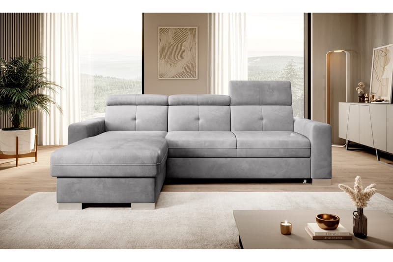 Bäddsoffa m. Divan Hazara med Förvaring 3-sits - Grå - Möbler - Soffa - Bäddsoffa - Bäddsoffa divan