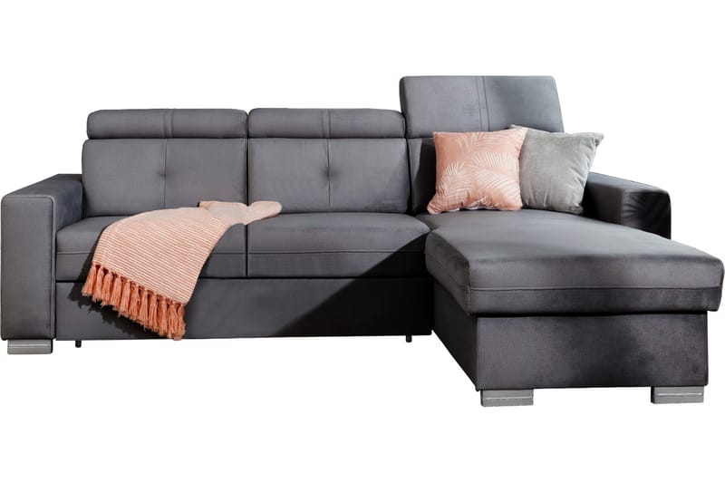 Bäddsoffa m. Divan Hazara med Förvaring 3-sits - Grå - Möbler - Soffa - Bäddsoffa - Bäddsoffa divan