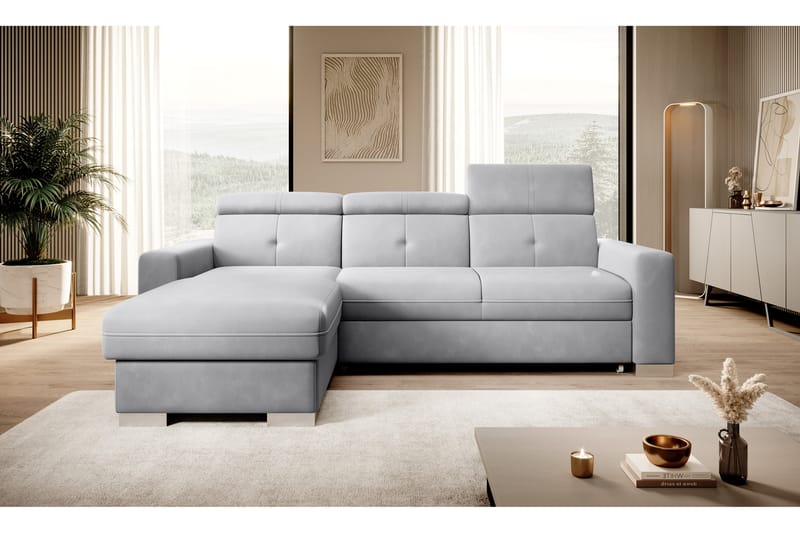 Bäddsoffa m. Divan Hazara med Förvaring 3-sits - Grå - Möbler - Soffa - Bäddsoffa - Bäddsoffa divan