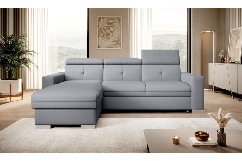 Bäddsoffa m. Divan Hazara med Förvaring 3-sits - Grå - Möbler - Soffa - Bäddsoffa - Bäddsoffa divan