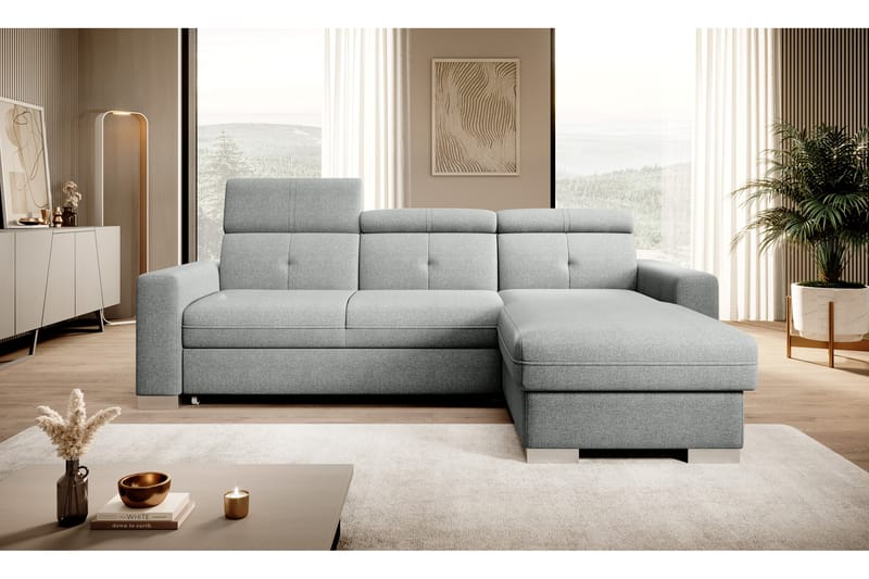 Bäddsoffa m. Divan Hazara med Förvaring 3-sits - Grå - Möbler - Soffa - Bäddsoffa - Bäddsoffa divan