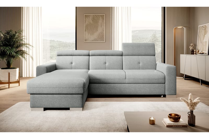 Bäddsoffa m. Divan Hazara med Förvaring 3-sits - Grå - Möbler - Soffa - Bäddsoffa - Bäddsoffa divan
