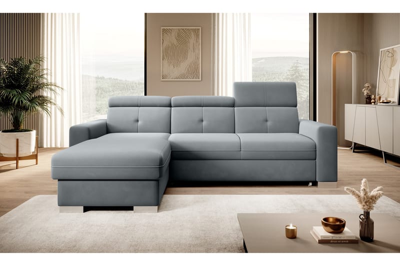 Bäddsoffa m. Divan Hazara med Förvaring 3-sits - Grå - Möbler - Soffa - Bäddsoffa - Bäddsoffa divan