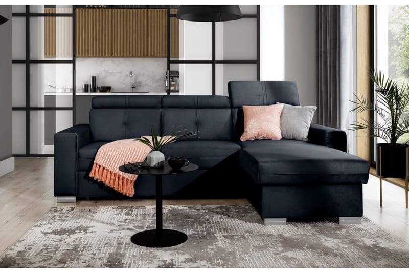 Bäddsoffa m. Divan Hazara med Förvaring 3-sits - Grafitgrå - Möbler - Soffa - Bäddsoffa - Bäddsoffa divan