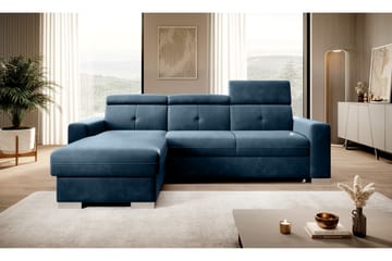 Bäddsoffa m. Divan Hazara med Förvaring 3-sits - Mörkblå - Möbler - Soffa - Bäddsoffa - Bäddsoffa divan