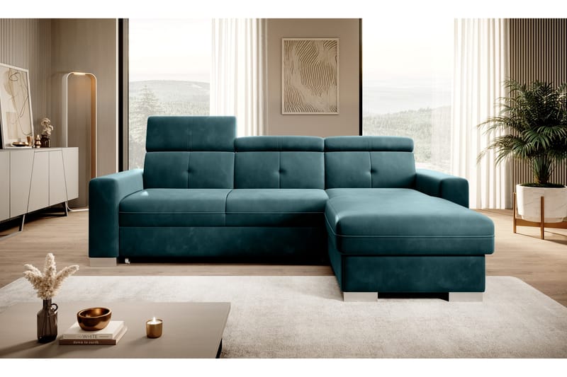 Bäddsoffa m. Divan Hazara med Förvaring 3-sits - Mörkgrön - Möbler - Soffa - Bäddsoffa - Bäddsoffa divan