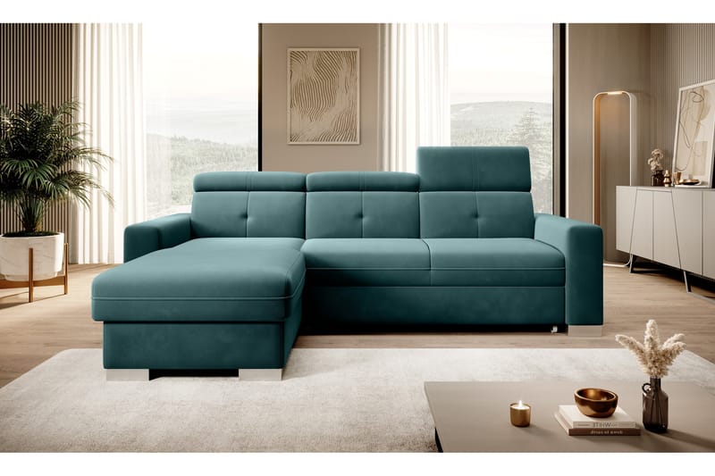 Bäddsoffa m. Divan Hazara med Förvaring 3-sits - Mörkgrön - Möbler - Soffa - Bäddsoffa - Bäddsoffa divan