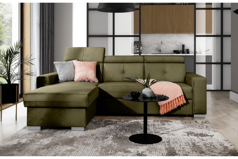 Bäddsoffa m. Divan Hazara med Förvaring 3-sits - Rosa - Möbler - Soffa - Bäddsoffa - Bäddsoffa divan