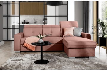 Bäddsoffa m. Divan Hazara med Förvaring 3-sits - Rosa - Möbler - Soffa - Bäddsoffa - Bäddsoffa divan