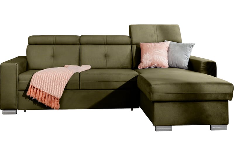 Bäddsoffa m. Divan Hazara med Förvaring 3-sits - Rosa - Bäddsoffa divan