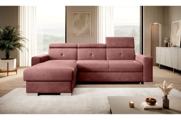 Bäddsoffa m. Divan Hazara med Förvaring 3-sits - Rosa - Möbler - Soffa - Bäddsoffa - Bäddsoffa divan