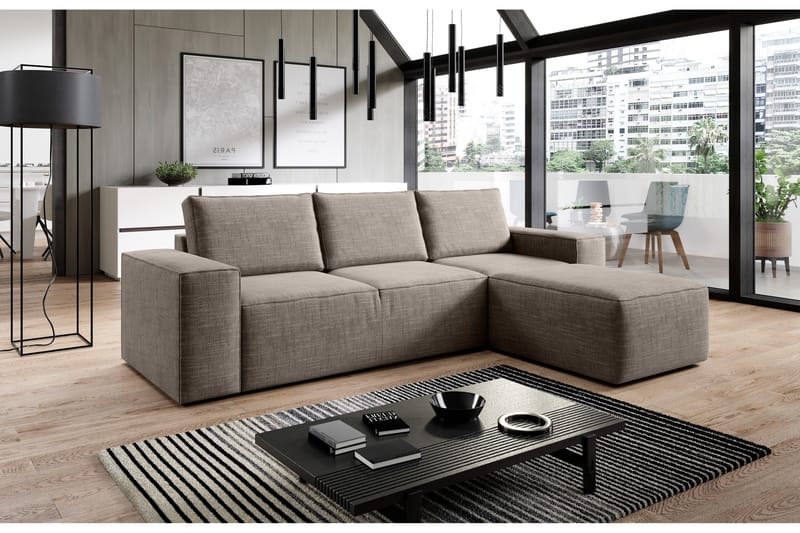 Bäddsoffa m. Divan Kandari med Förvaring - Beige - Möbler - Soffa - Bäddsoffa - Bäddsoffa divan