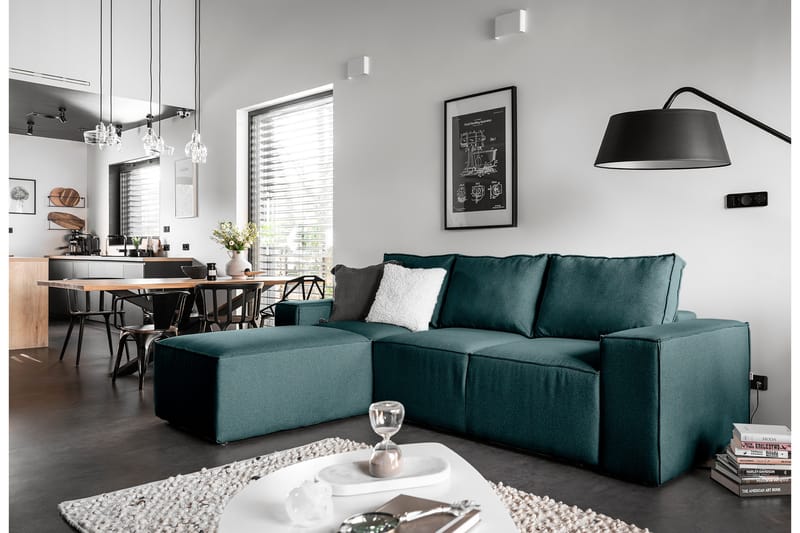 Bäddsoffa m. Divan Kandari med Förvaring - Blå - Möbler - Soffa - Bäddsoffa - Bäddsoffa divan