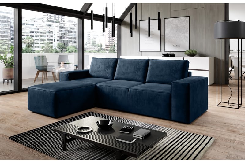 Bäddsoffa m. Divan Kandari med Förvaring - Blå - Möbler - Soffa - Bäddsoffa - Bäddsoffa divan