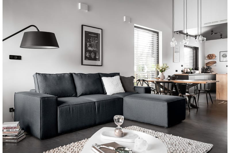 Bäddsoffa m. Divan Kandari med Förvaring - Blå - Möbler - Soffa - Bäddsoffa - Bäddsoffa divan