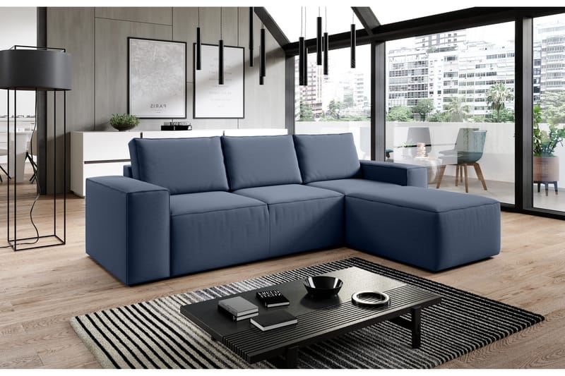Bäddsoffa m. Divan Kandari med Förvaring - Blå - Möbler - Soffa - Bäddsoffa - Bäddsoffa divan