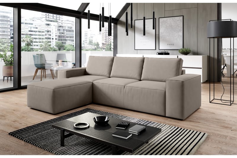Bäddsoffa m. Divan Kandari med Förvaring - Brun - Möbler - Soffa - Bäddsoffa - Bäddsoffa divan