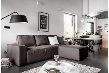 Bäddsoffa m. Divan Kandari med Förvaring - Grå - Möbler - Soffa - Bäddsoffa - Bäddsoffa divan