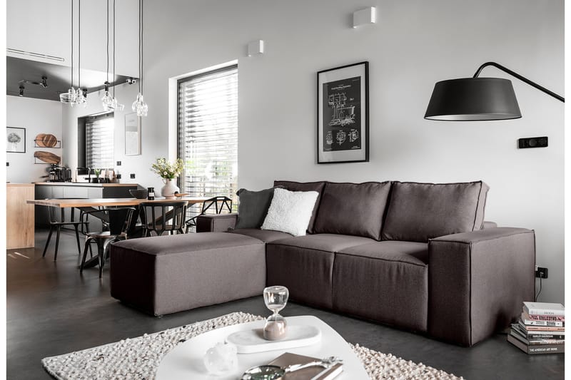 Bäddsoffa m. Divan Kandari med Förvaring - Grå - Möbler - Soffa - Bäddsoffa - Bäddsoffa divan
