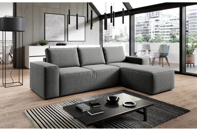Bäddsoffa m. Divan Kandari med Förvaring - Grå - Möbler - Soffa - Bäddsoffa - Bäddsoffa divan