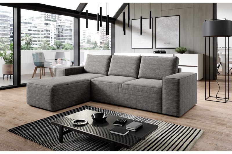 Bäddsoffa m. Divan Kandari med Förvaring - Ljusgrå - Möbler - Soffa - Bäddsoffa - Bäddsoffa divan