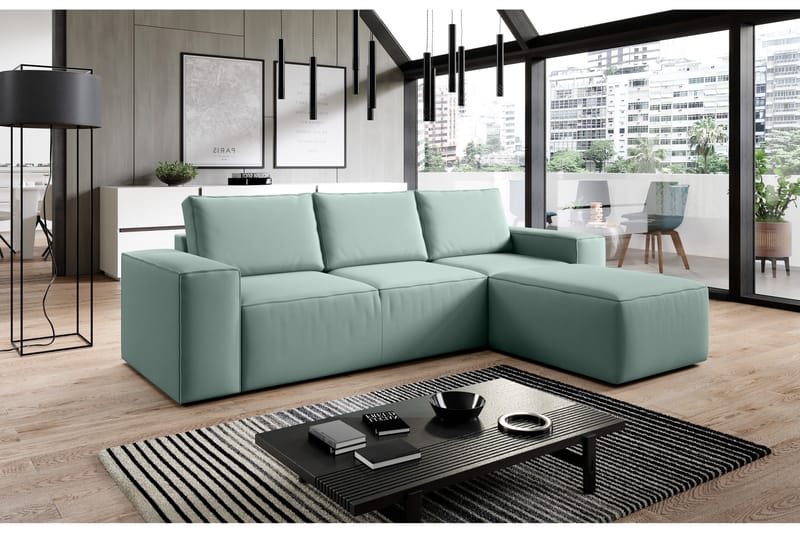 Bäddsoffa m. Divan Kandari med Förvaring - Ljusrosa - Möbler - Soffa - Bäddsoffa - Bäddsoffa divan