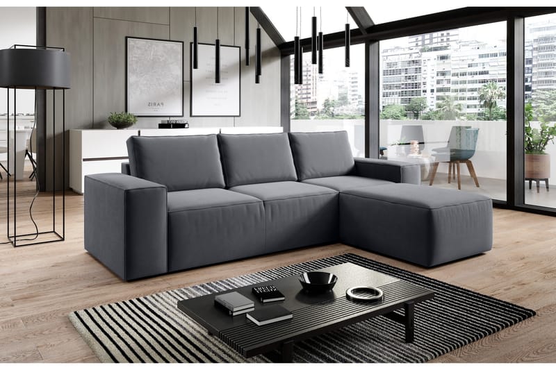 Bäddsoffa m. Divan Kandari med Förvaring - Mörkgrå - Möbler - Soffa - Bäddsoffa - Bäddsoffa divan