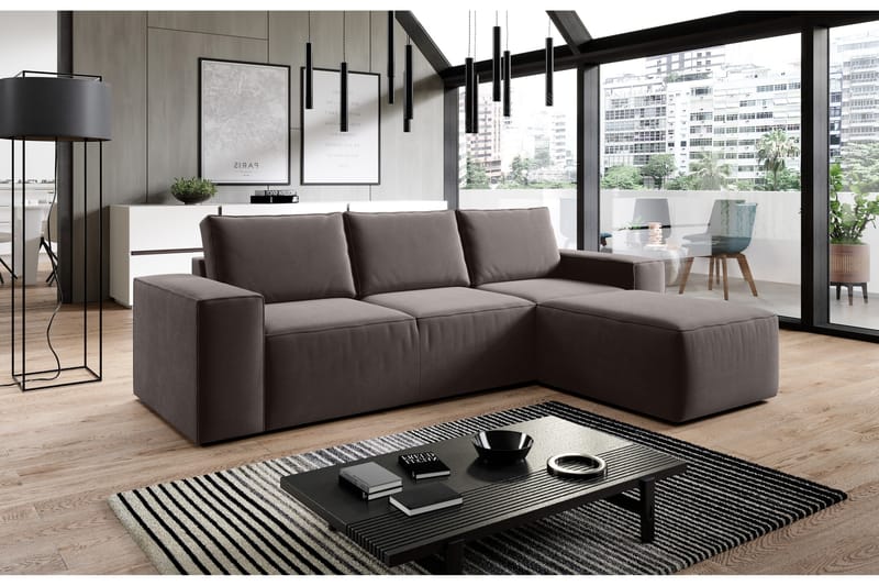 Bäddsoffa m. Divan Kandari med Förvaring - Mörkgrå - Möbler - Soffa - Bäddsoffa - Bäddsoffa divan