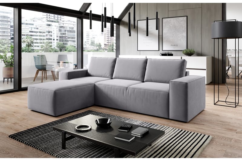 Bäddsoffa m. Divan Kandari med Förvaring - Mörkgrå - Möbler - Soffa - Bäddsoffa - Bäddsoffa divan