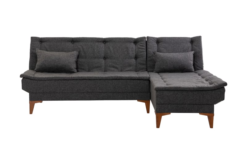 Bäddsoffa m. Divan Longburn 4-sits 107x205 - Antracit - Bäddsoffa divan