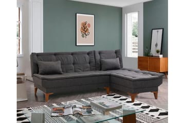 Bäddsoffa m. Divan Longburn 4-sits 107x205 - Antracit - Möbler - Soffa - Bäddsoffa - Bäddsoffa divan