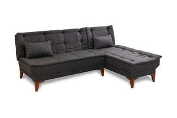 Bäddsoffa m. Divan Longburn 4-sits 107x205 - Antracit - Möbler - Soffa - Bäddsoffa - Bäddsoffa divan