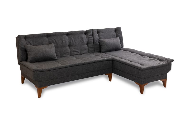 Bäddsoffa m. Divan Longburn 4-sits 107x205 - Antracit - Möbler - Soffa - Bäddsoffa - Bäddsoffa divan