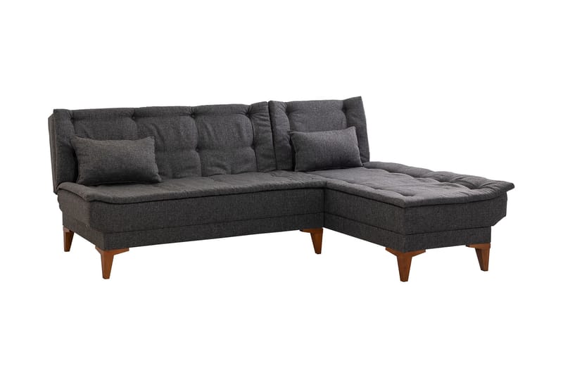 Bäddsoffa m. Divan Longburn 4-sits 107x205 - Antracit - Möbler - Soffa - Bäddsoffa - Bäddsoffa divan