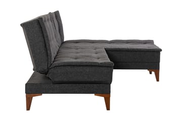 Bäddsoffa m. Divan Longburn 4-sits 107x205 - Antracit - Möbler - Soffa - Bäddsoffa - Bäddsoffa divan