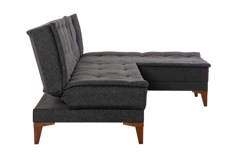 Bäddsoffa m. Divan Longburn 4-sits 107x205 - Antracit - Möbler - Soffa - Bäddsoffa - Bäddsoffa divan