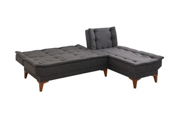 Bäddsoffa m. Divan Longburn 4-sits 107x205 - Antracit - Möbler - Soffa - Bäddsoffa - Bäddsoffa divan