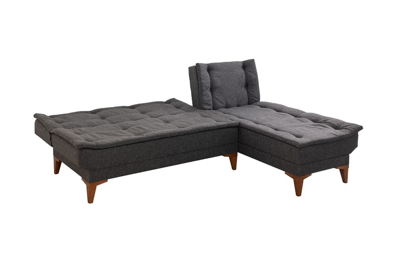 Bäddsoffa m. Divan Longburn 4-sits 107x205 - Antracit - Möbler - Soffa - Bäddsoffa - Bäddsoffa divan