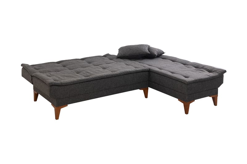 Bäddsoffa m. Divan Longburn 4-sits 107x205 - Antracit - Möbler - Soffa - Bäddsoffa - Bäddsoffa divan