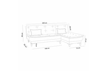 Bäddsoffa m. Divan Longburn 4-sits 107x205 - Antracit - Möbler - Soffa - Bäddsoffa - Bäddsoffa divan