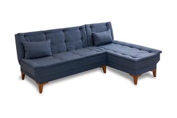 Bäddsoffa m. Divan Longburn 4-sits 107x205 - Mörkblå - Möbler - Soffa - Bäddsoffa - Bäddsoffa divan