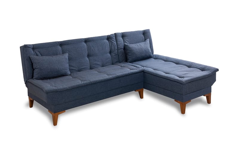Bäddsoffa m. Divan Longburn 4-sits 107x205 - Mörkblå - Möbler - Soffa - Bäddsoffa - Bäddsoffa divan