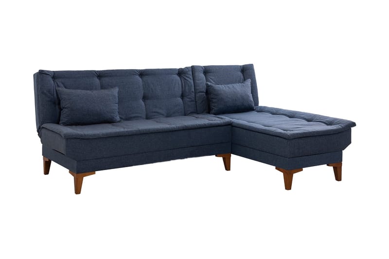 Bäddsoffa m. Divan Longburn 4-sits 107x205 - Mörkblå - Möbler - Soffa - Bäddsoffa - Bäddsoffa divan