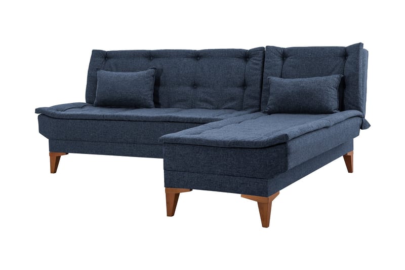 Bäddsoffa m. Divan Longburn 4-sits 107x205 - Mörkblå - Möbler - Soffa - Bäddsoffa - Bäddsoffa divan